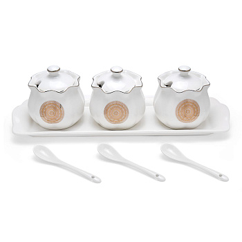 Набор для специй на фарфоровом подносе